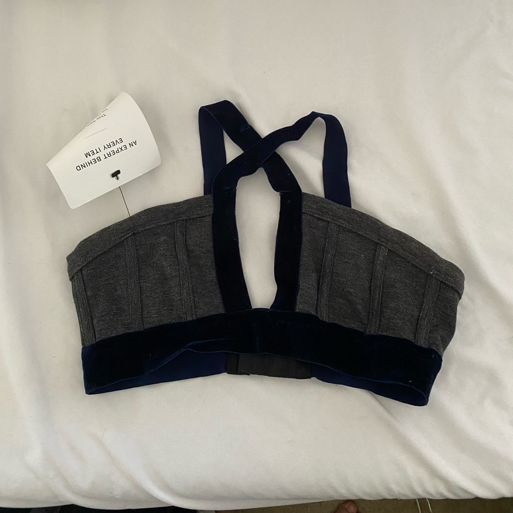 T BY ALEXANDER WANG Velvet Trimmed Crop Top